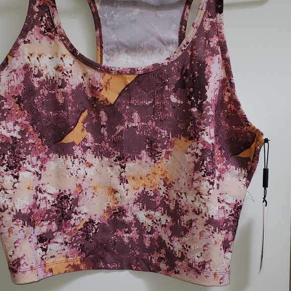 Calvin Klein Performance Printed Racerback Cropped Tank Top - Picture 5 of 6